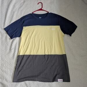 Diamond Supply Co. Colorblock T-Shirt Blue Yellow Gray Men's Large